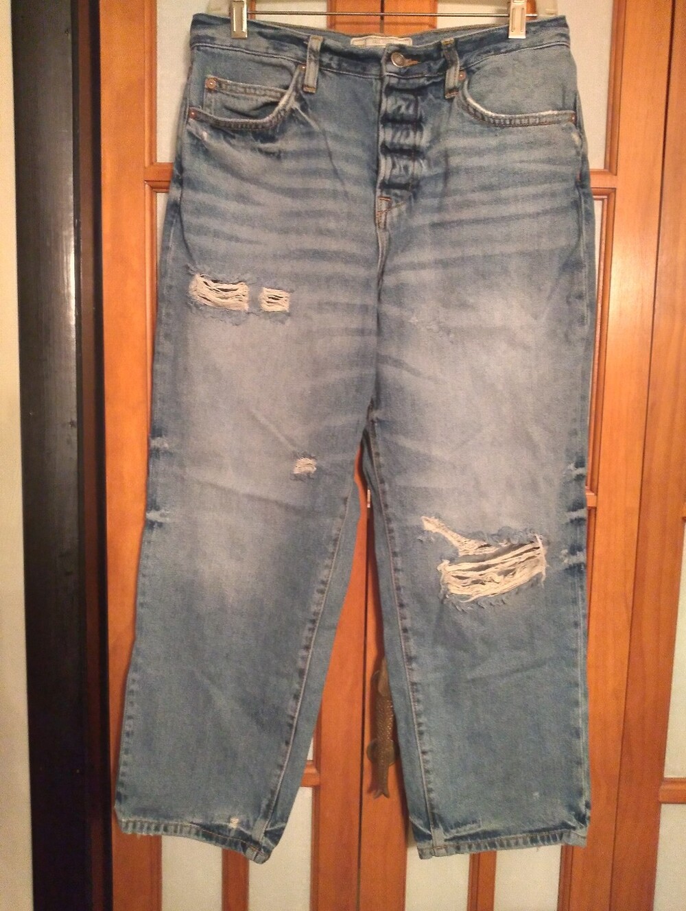 Women's FP Free People Distressed Capri Crop Ankle Jeans Sz 28R